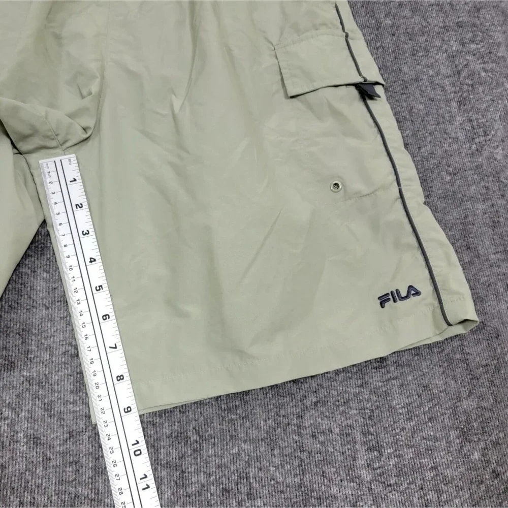 FILA Swim Trunks Mens L Light Green Swim Shorts Lined Built In Brief Drawstring